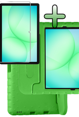 BASEY. Hoesje Geschikt voor Samsung Galaxy Tab A9 Plus Hoesje Kinder Hoes Shockproof Kinderhoes Met Screenprotector - Kindvriendelijk Hoesje Geschikt voor Samsung Tab A9 Plus Hoes Kids Case - Groen