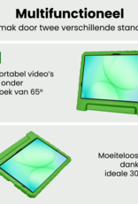 BASEY. Hoesje Geschikt voor Samsung Galaxy Tab A9 Plus Hoesje Kinder Hoes Shockproof Kinderhoes Met Screenprotector - Kindvriendelijk Hoesje Geschikt voor Samsung Tab A9 Plus Hoes Kids Case - Groen