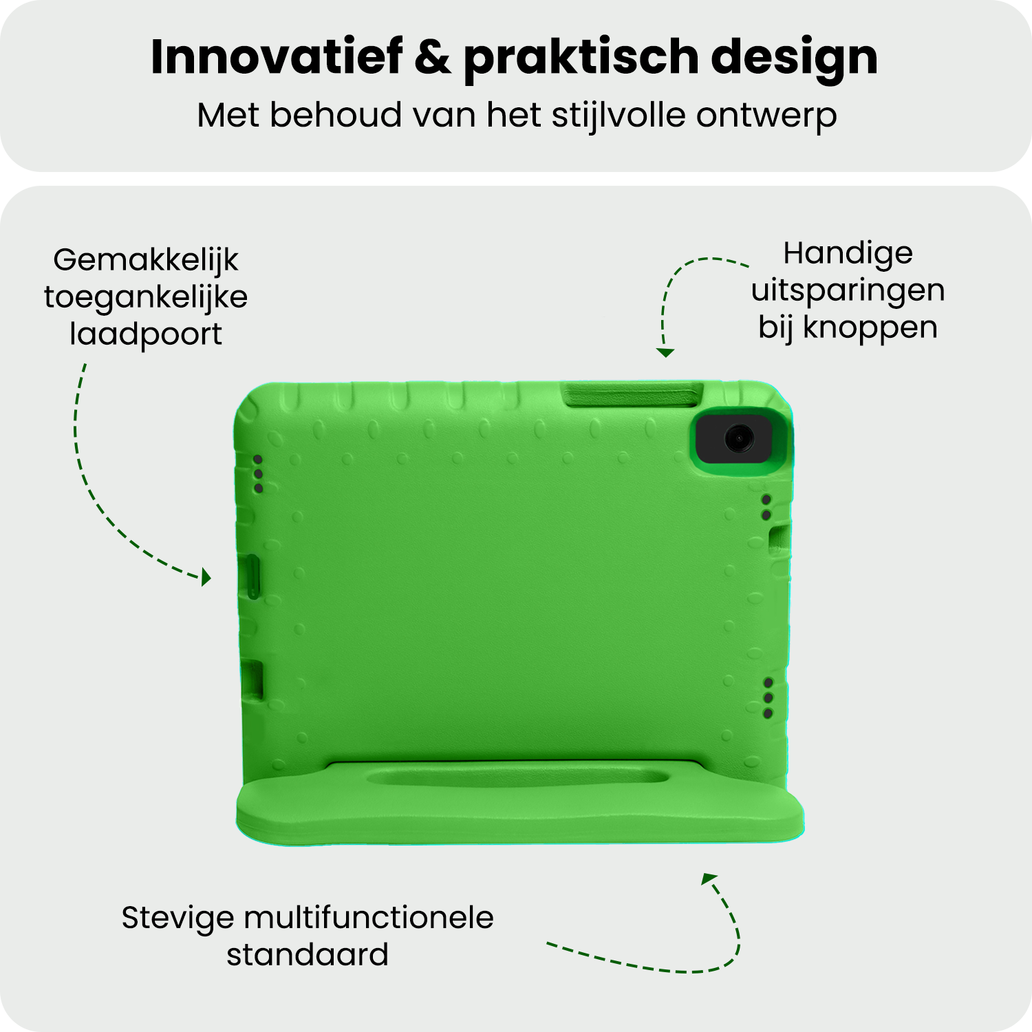 BASEY. Hoesje Geschikt voor Samsung Galaxy Tab A9 Plus Hoesje Kinder Hoes Shockproof Kinderhoes Met Screenprotector - Kindvriendelijk Hoesje Geschikt voor Samsung Tab A9 Plus Hoes Kids Case - Groen