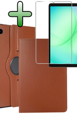 BASEY. BASEY. Samsung Galaxy Tab A9 Plus 2023 Hoes Draaibaar Met Screenprotector - Bruin