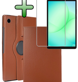 BASEY. BASEY. Samsung Galaxy Tab A9 Plus / A11 Plus Hoes Draaibaar Met Screenprotector - Bruin