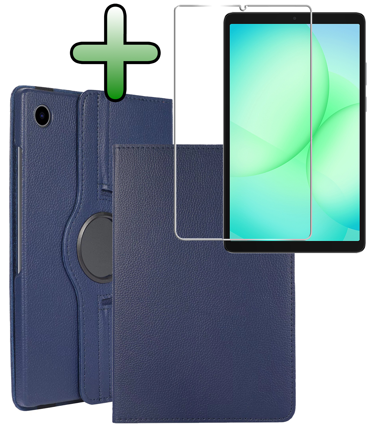 BASEY. BASEY. Samsung Galaxy Tab A9 Plus 2023 Hoes Draaibaar Met Screenprotector - Donkerblauw