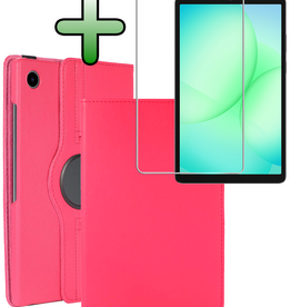 BASEY. BASEY. Samsung Galaxy Tab A9 Plus / A11 Plus Hoes Draaibaar Met Screenprotector - Donkerroze