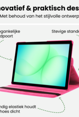 BASEY. BASEY. Samsung Galaxy Tab A9 Plus 2023 Hoes Draaibaar Met Screenprotector - Donkerroze