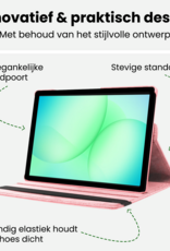 BASEY. BASEY. Samsung Galaxy Tab A9 Plus 2023 Hoes Draaibaar Met Screenprotector - Lichtroze