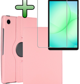 BASEY. BASEY. Samsung Galaxy Tab A9 Plus / A11 Plus Hoes Draaibaar Met Screenprotector - Lichtroze