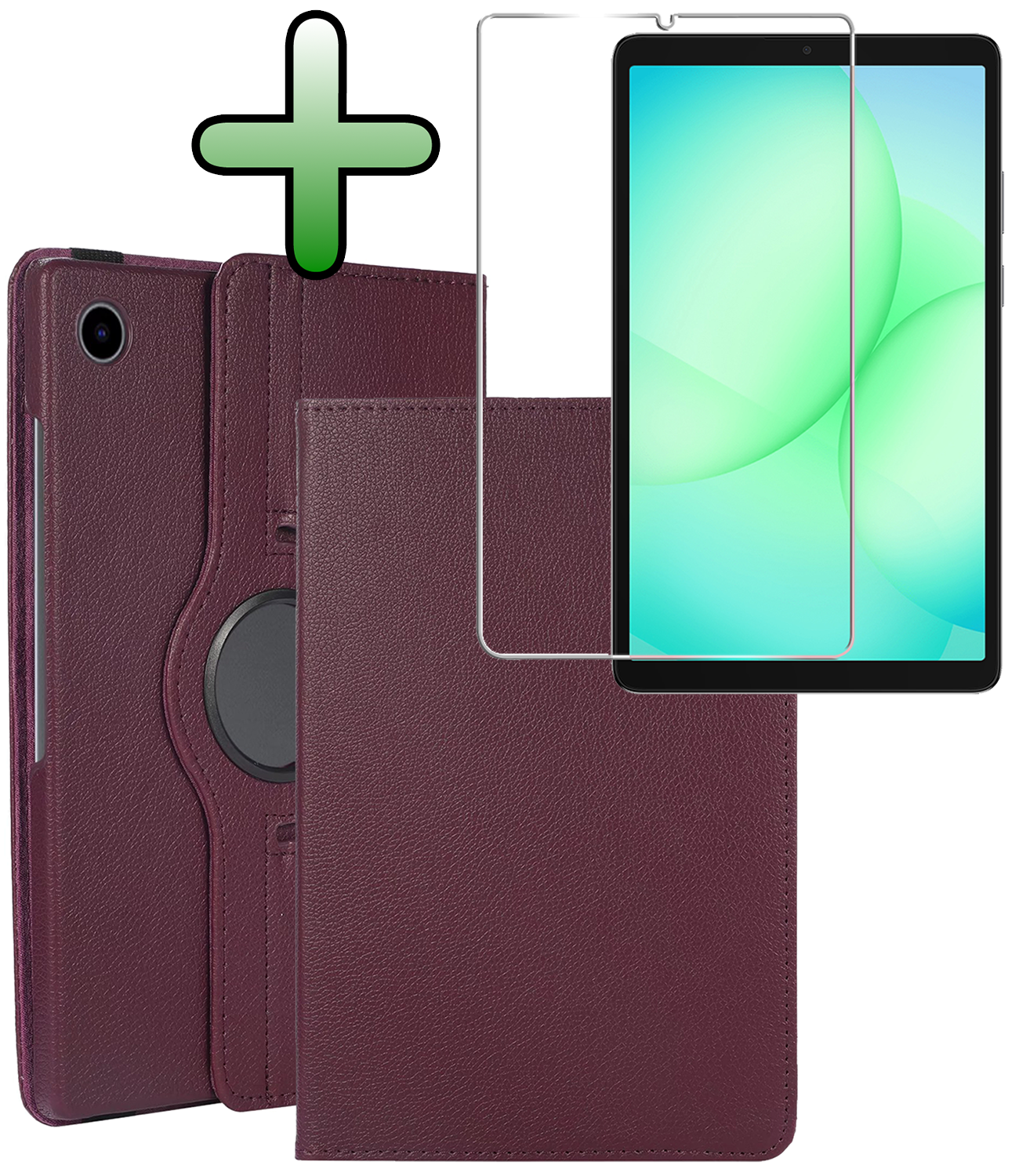 BASEY. BASEY. Samsung Galaxy Tab A9 Plus 2023 Hoes Draaibaar Met Screenprotector - Paars