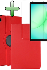 BASEY. BASEY. Samsung Galaxy Tab A9 Plus 2023 Hoes Draaibaar Met Screenprotector - Rood