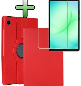 BASEY. BASEY. Samsung Galaxy Tab A9 Plus / A11 Plus Hoes Draaibaar Met Screenprotector - Rood
