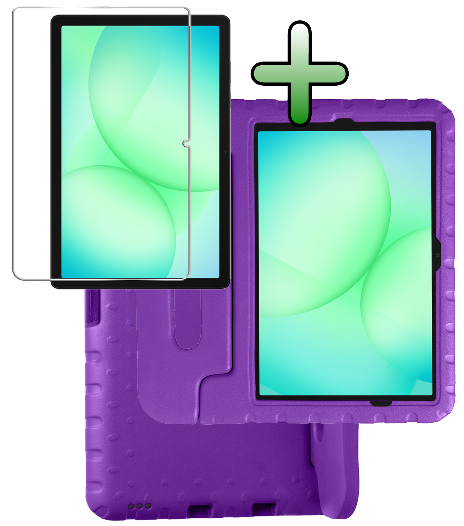 BASEY. Hoesje Geschikt voor Samsung Galaxy Tab A9 Plus Hoesje Kinder Hoes Shockproof Kinderhoes Met Screenprotector - Kindvriendelijk Hoesje Geschikt voor Samsung Tab A9 Plus Hoes Kids Case - Paars