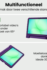 BASEY. Hoesje Geschikt voor Samsung Galaxy Tab A9 Plus Hoesje Kinder Hoes Shockproof Kinderhoes Met Screenprotector - Kindvriendelijk Hoesje Geschikt voor Samsung Tab A9 Plus Hoes Kids Case - Paars