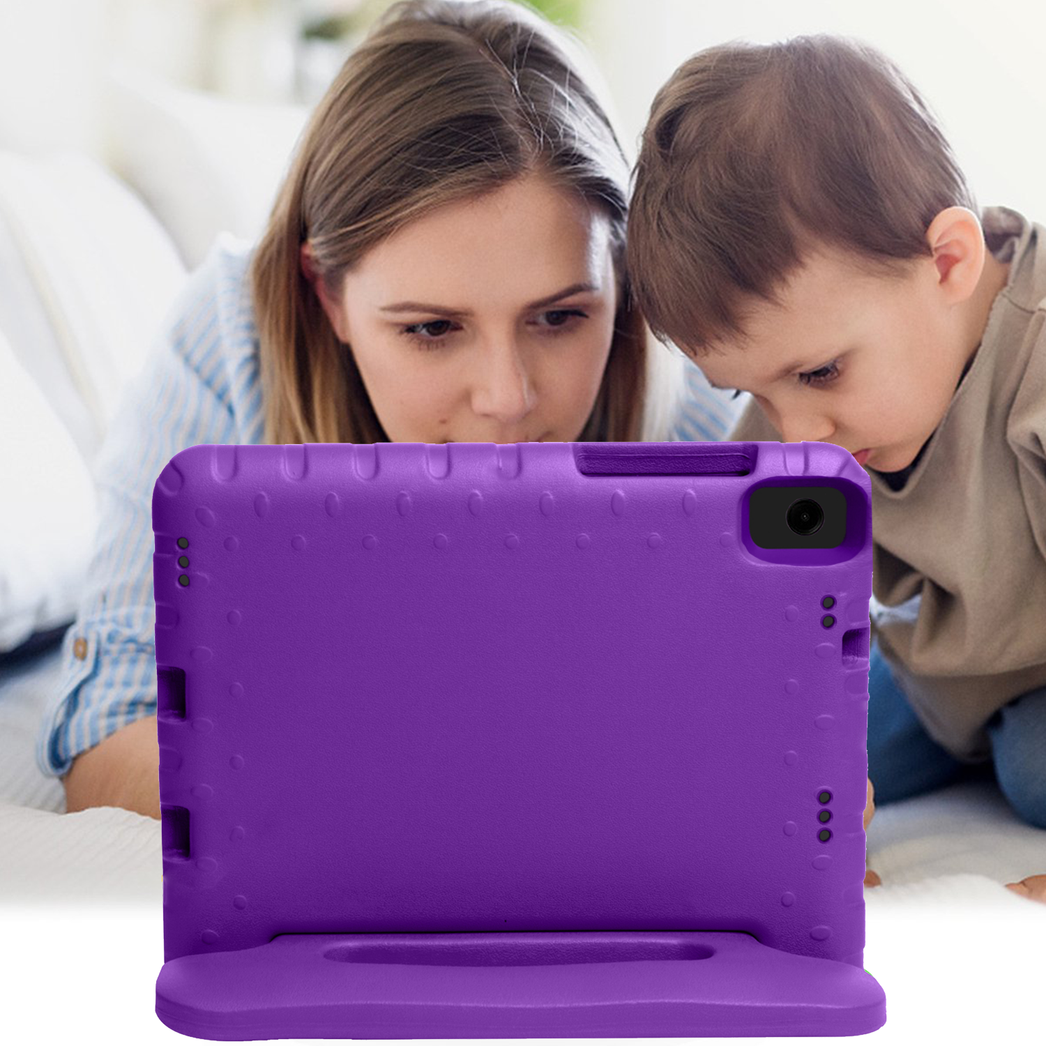 BASEY. Hoesje Geschikt voor Samsung Galaxy Tab A9 Plus Hoesje Kinder Hoes Shockproof Kinderhoes Met Screenprotector - Kindvriendelijk Hoesje Geschikt voor Samsung Tab A9 Plus Hoes Kids Case - Paars