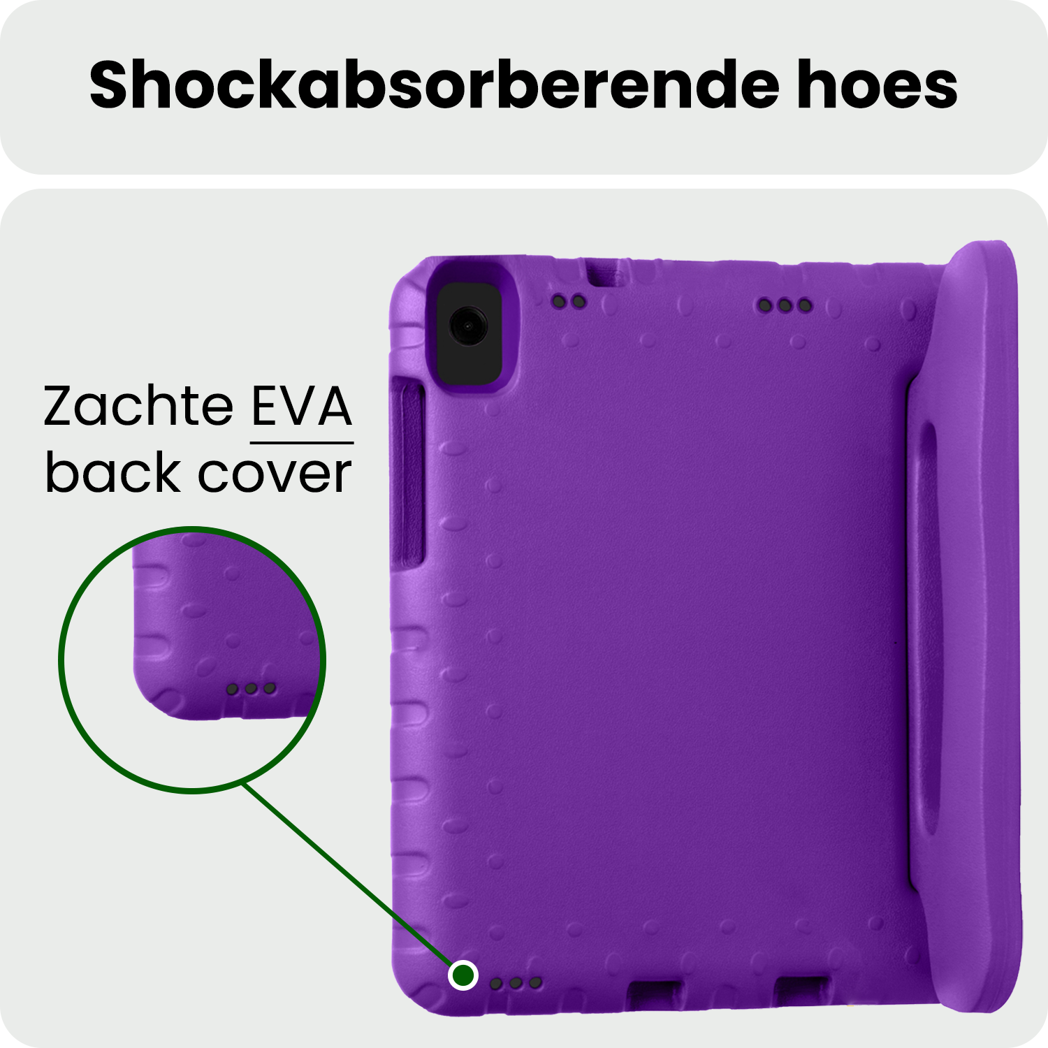 BASEY. Hoesje Geschikt voor Samsung Galaxy Tab A9 Plus Hoesje Kinder Hoes Shockproof Kinderhoes Met Screenprotector - Kindvriendelijk Hoesje Geschikt voor Samsung Tab A9 Plus Hoes Kids Case - Paars