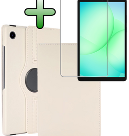 BASEY. BASEY. Samsung Galaxy Tab A9 Plus / A11 Plus Hoes Draaibaar Met Screenprotector - Wit