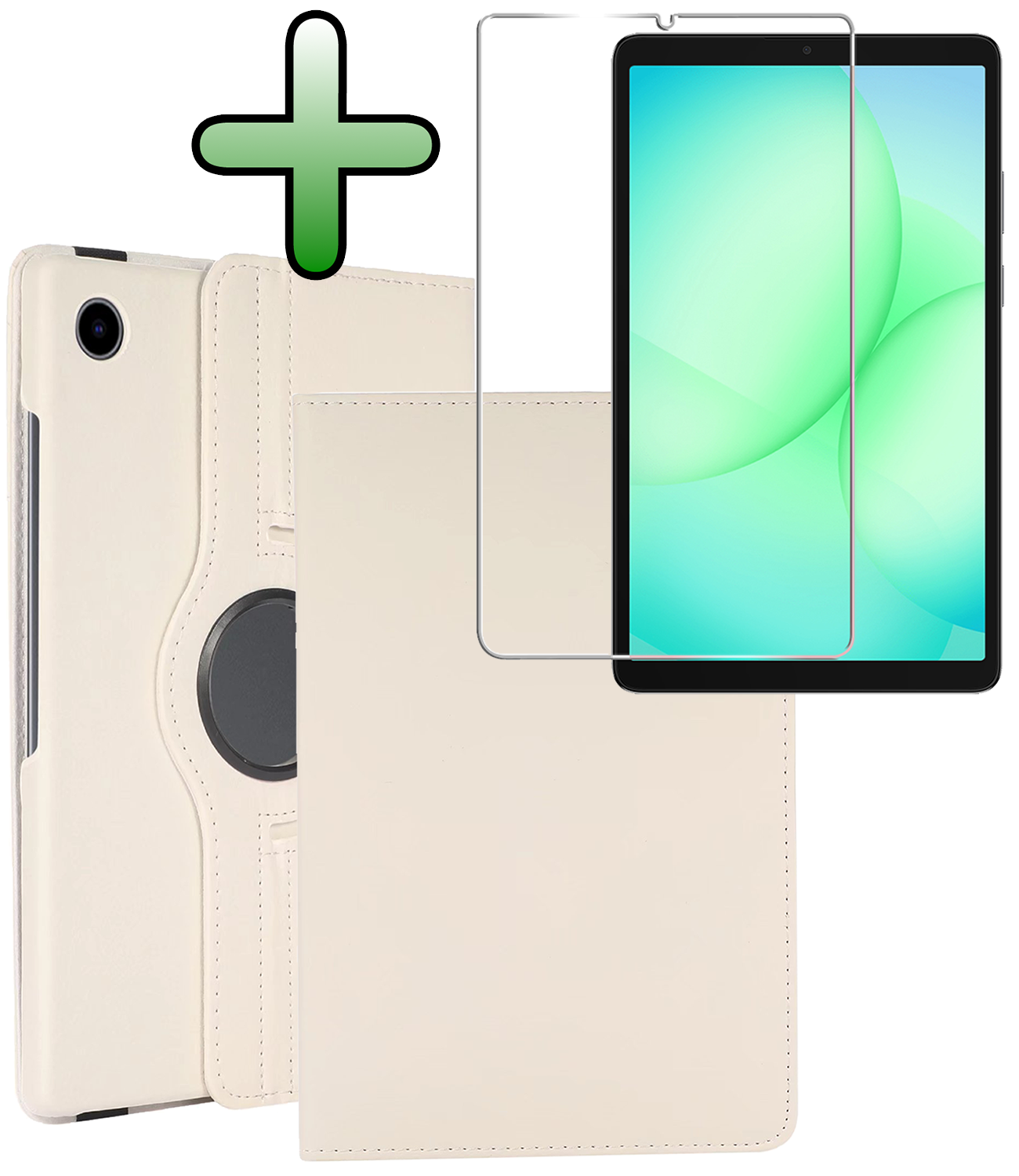 BASEY. BASEY. Samsung Galaxy Tab A9 Plus 2023 Hoes Draaibaar Met Screenprotector - Wit