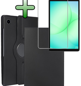 BASEY. BASEY. Samsung Galaxy Tab A9 Plus / A11 Plus Hoes Draaibaar Met Screenprotector - Zwart