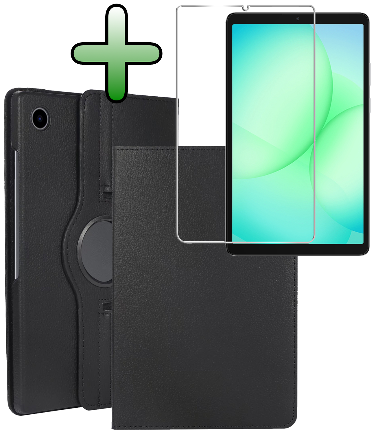 BASEY. BASEY. Samsung Galaxy Tab A9 Plus 2023 Hoes Draaibaar Met Screenprotector - Zwart