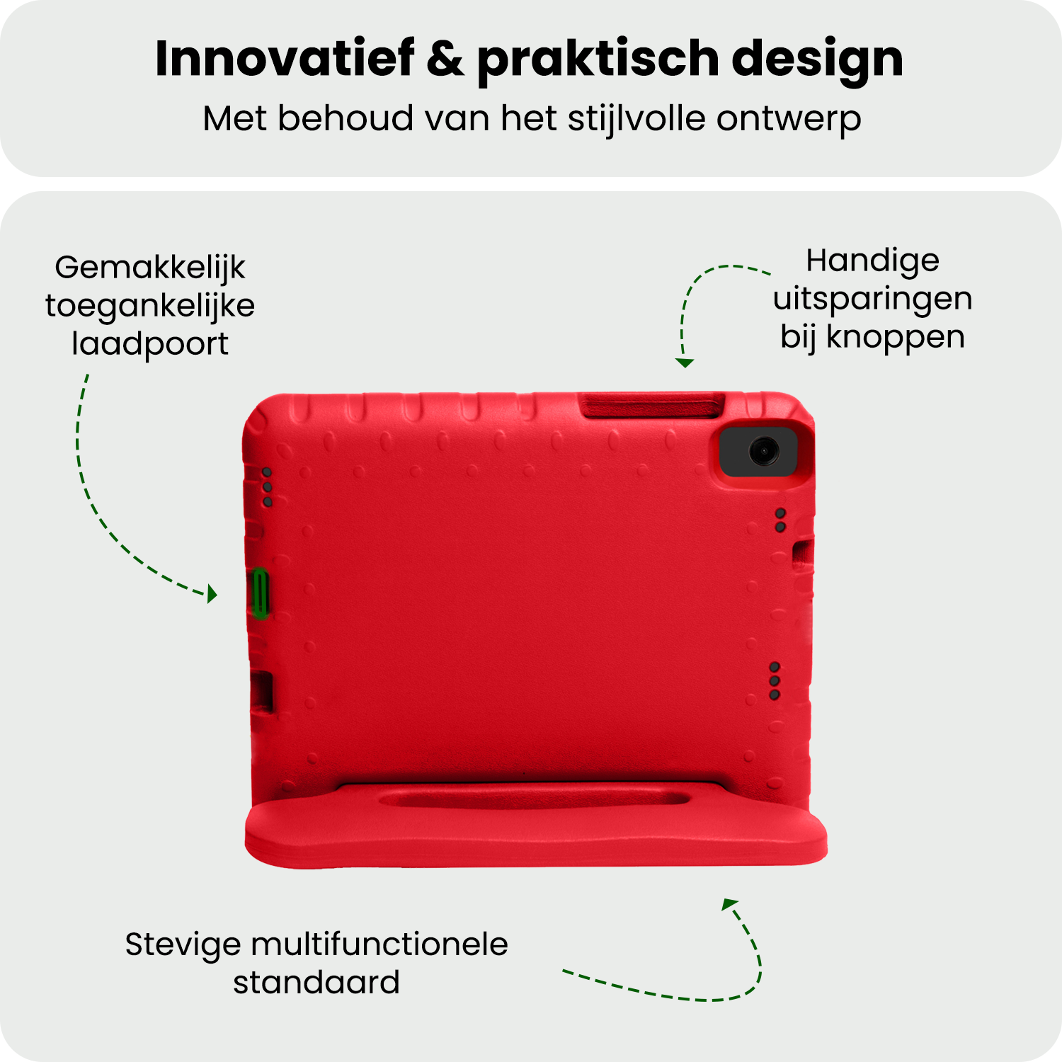 BASEY. Hoesje Geschikt voor Samsung Galaxy Tab A9 Plus Hoesje Kinder Hoes Shockproof Kinderhoes Met Screenprotector - Kindvriendelijk Hoesje Geschikt voor Samsung Tab A9 Plus Hoes Kids Case - Rood