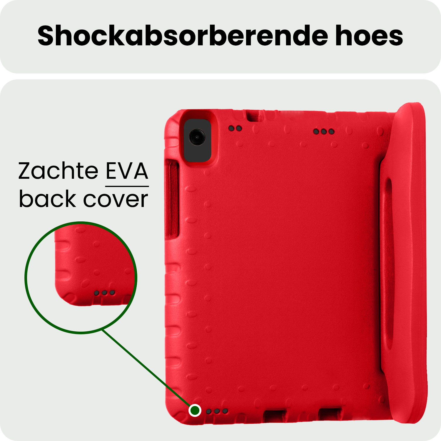 BASEY. Hoesje Geschikt voor Samsung Galaxy Tab A9 Plus Hoesje Kinder Hoes Shockproof Kinderhoes Met Screenprotector - Kindvriendelijk Hoesje Geschikt voor Samsung Tab A9 Plus Hoes Kids Case - Rood