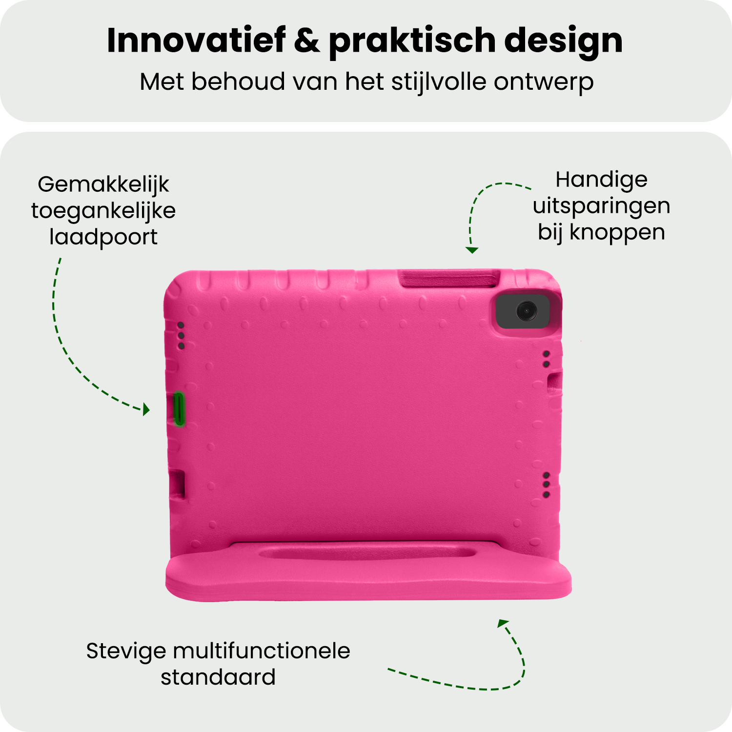 BASEY. Hoesje Geschikt voor Samsung Galaxy Tab A9 Plus Hoesje Kinder Hoes Shockproof Kinderhoes Met Screenprotector - Kindvriendelijk Hoesje Geschikt voor Samsung Tab A9 Plus Hoes Kids Case - Roze