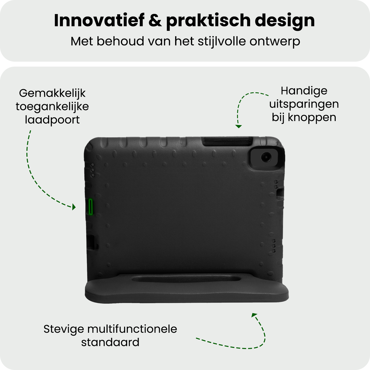 BASEY. Hoesje Geschikt voor Samsung Galaxy Tab A9 Plus Hoesje Kinder Hoes Shockproof Kinderhoes Met Screenprotector - Kindvriendelijk Hoesje Geschikt voor Samsung Tab A9 Plus Hoes Kids Case - Zwart