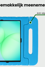 BASEY. Hoesje Geschikt voor Samsung Galaxy Tab A9 Plus Hoesje Kinder Hoes Shockproof Kinderhoes Met 2x Screenprotector - Kindvriendelijk Hoesje Geschikt voor Samsung Tab A9 Plus Hoes Kids Case - Blauw