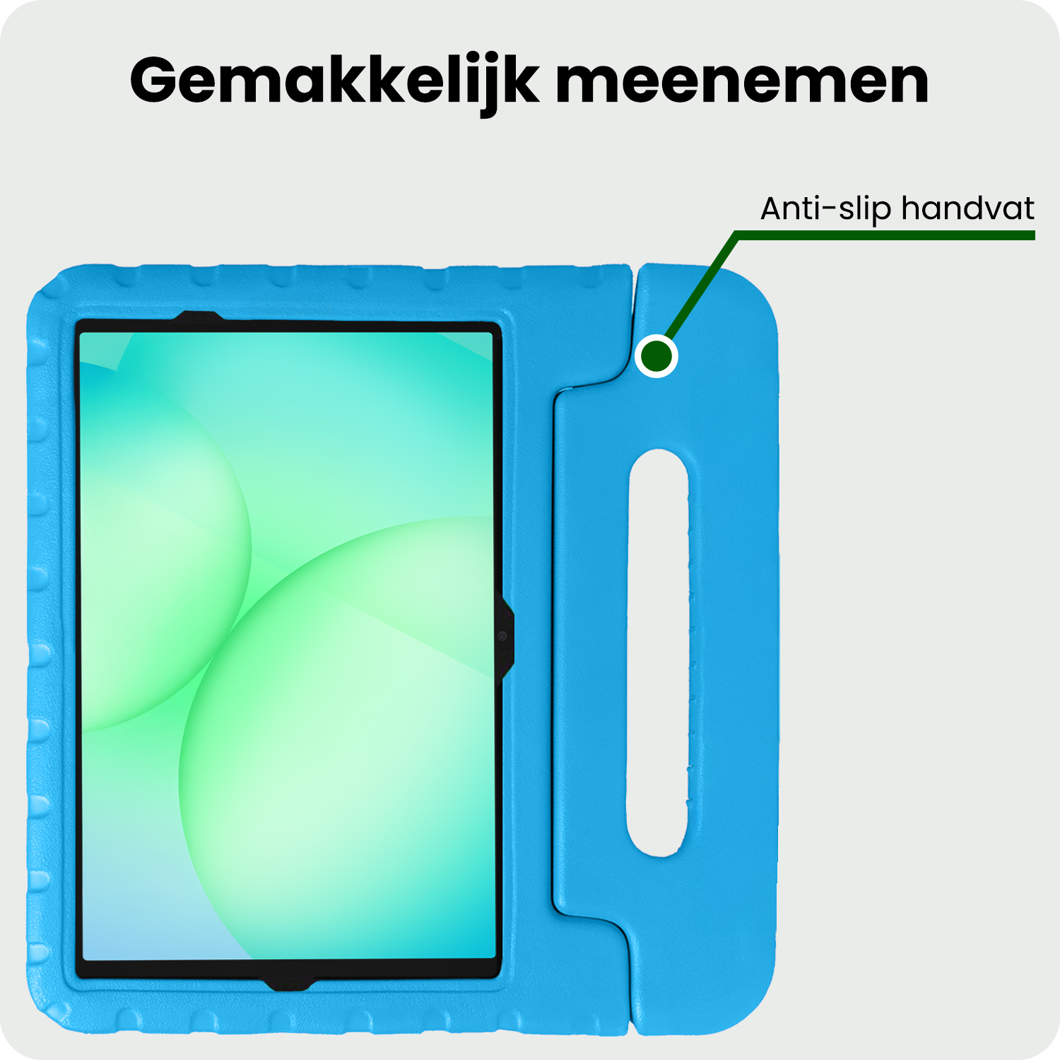 BASEY. Hoesje Geschikt voor Samsung Galaxy Tab A9 Plus Hoesje Kinder Hoes Shockproof Kinderhoes Met 2x Screenprotector - Kindvriendelijk Hoesje Geschikt voor Samsung Tab A9 Plus Hoes Kids Case - Blauw