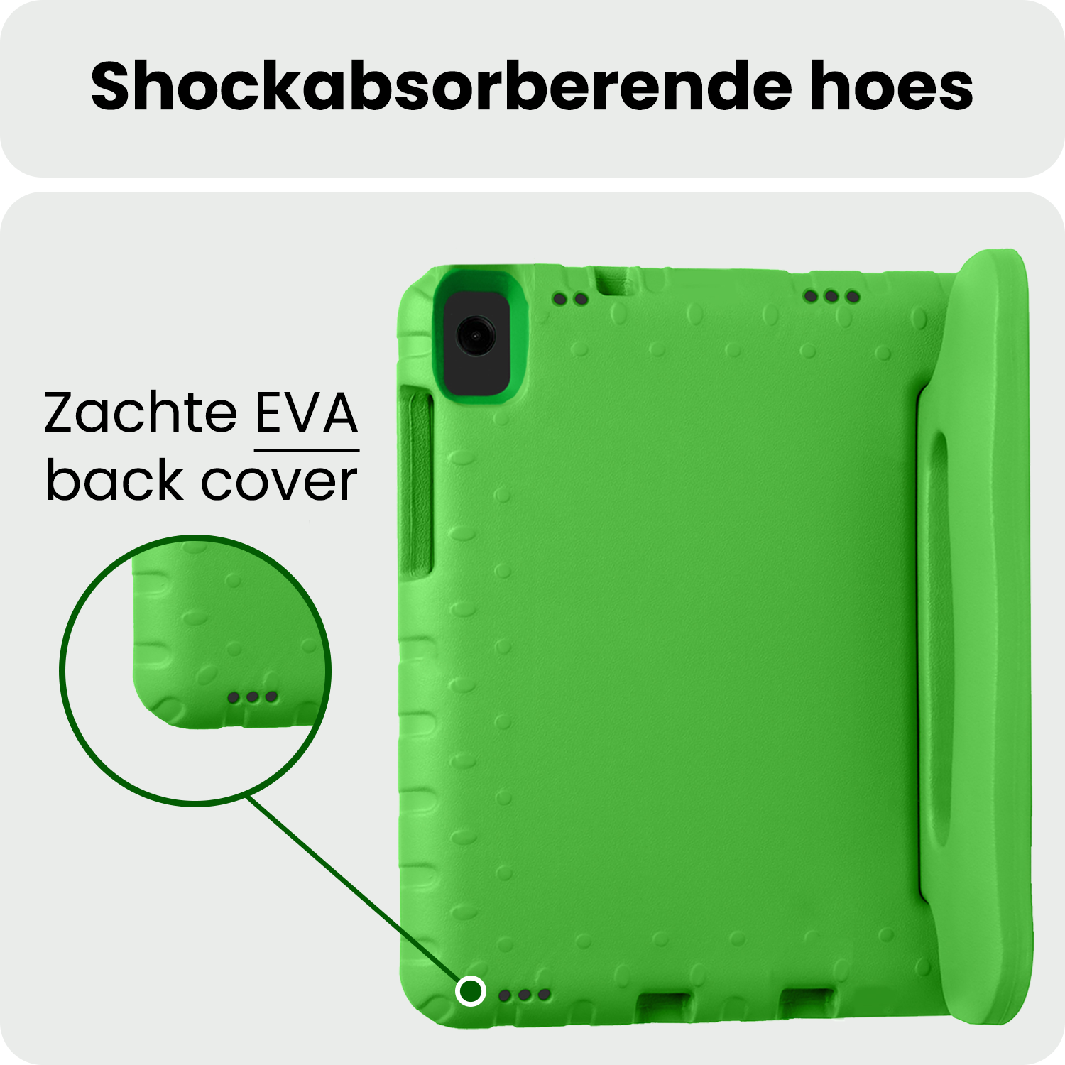 BASEY. Hoesje Geschikt voor Samsung Galaxy Tab A9 Plus Hoesje Kinder Hoes Shockproof Kinderhoes Met 2x Screenprotector - Kindvriendelijk Hoesje Geschikt voor Samsung Tab A9 Plus Hoes Kids Case - Groen
