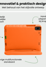 BASEY. Hoesje Geschikt voor Samsung Galaxy Tab A9 Plus Hoesje Kinder Hoes Shockproof Kinderhoes Met 2x Screenprotector - Kindvriendelijk Hoesje Geschikt voor Samsung Tab A9 Plus Hoes Kids Case - Oranje
