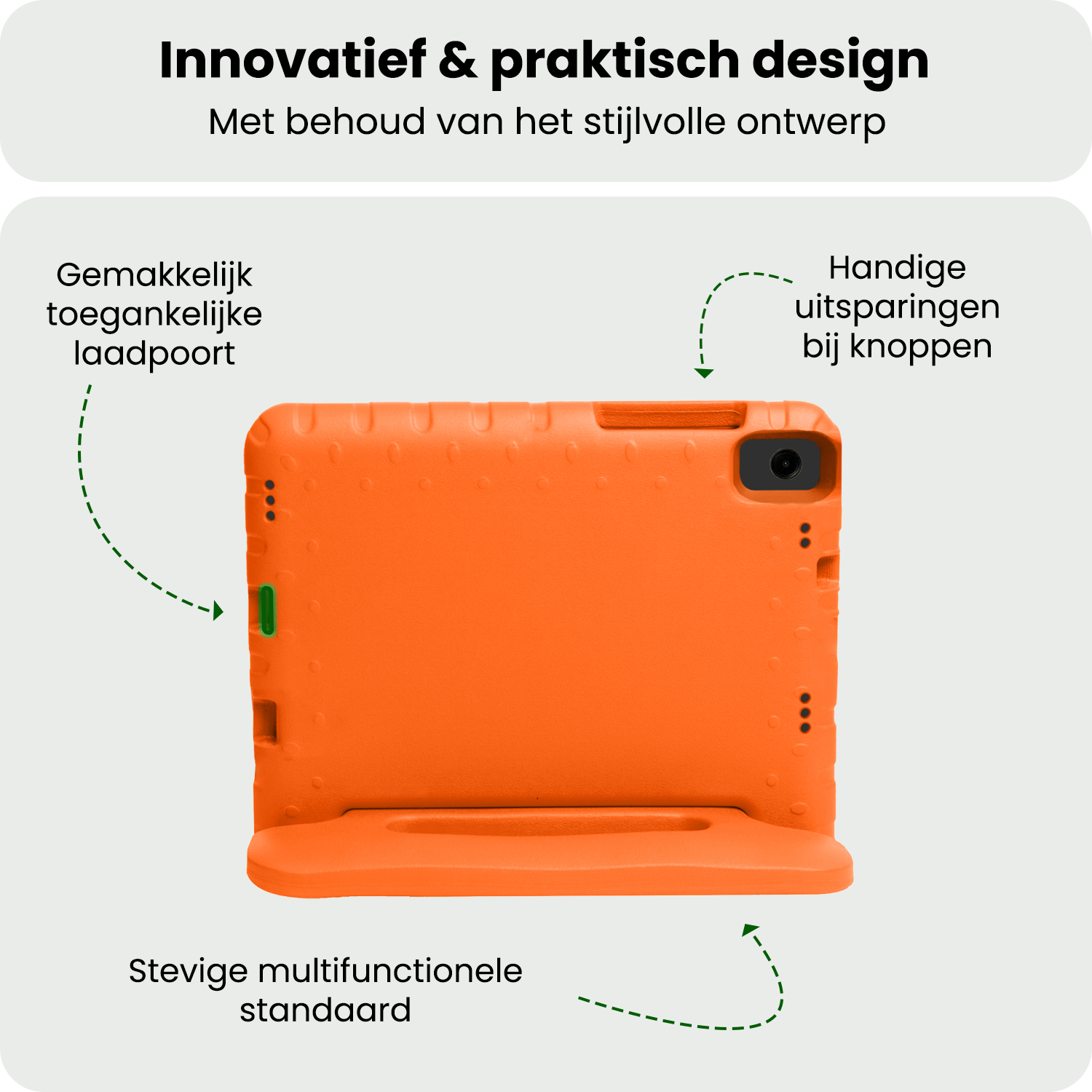 BASEY. Hoesje Geschikt voor Samsung Galaxy Tab A9 Plus Hoesje Kinder Hoes Shockproof Kinderhoes Met 2x Screenprotector - Kindvriendelijk Hoesje Geschikt voor Samsung Tab A9 Plus Hoes Kids Case - Oranje