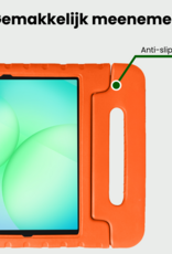 BASEY. Hoesje Geschikt voor Samsung Galaxy Tab A9 Plus Hoesje Kinder Hoes Shockproof Kinderhoes Met 2x Screenprotector - Kindvriendelijk Hoesje Geschikt voor Samsung Tab A9 Plus Hoes Kids Case - Oranje