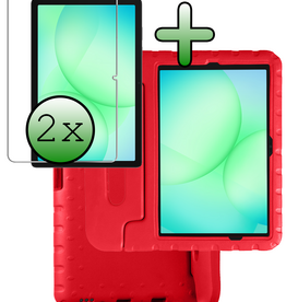 BASEY. BASEY. Samsung Galaxy Tab A9 Plus / A11 Plus Kinderhoes Met 2x Screenprotector - Rood