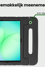 BASEY. Hoesje Geschikt voor Samsung Galaxy Tab A9 Plus Hoesje Kinder Hoes Shockproof Kinderhoes Met 2x Screenprotector - Kindvriendelijk Hoesje Geschikt voor Samsung Tab A9 Plus Hoes Kids Case - Zwart