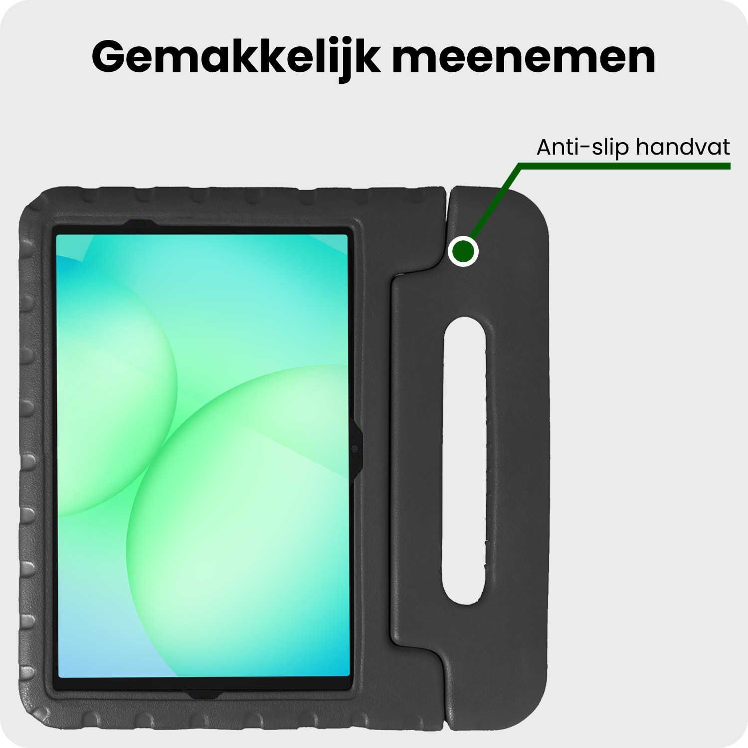 BASEY. Hoesje Geschikt voor Samsung Galaxy Tab A9 Plus Hoesje Kinder Hoes Shockproof Kinderhoes Met 2x Screenprotector - Kindvriendelijk Hoesje Geschikt voor Samsung Tab A9 Plus Hoes Kids Case - Zwart