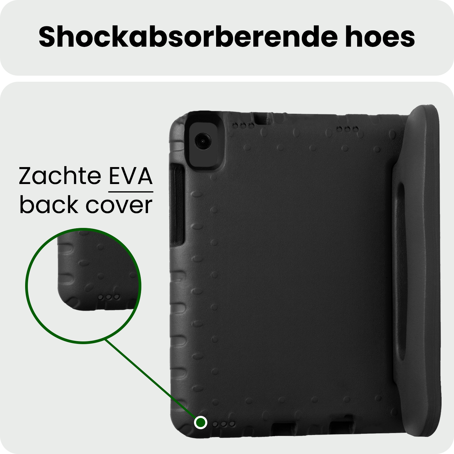 BASEY. Hoesje Geschikt voor Samsung Galaxy Tab A9 Plus Hoesje Kinder Hoes Shockproof Kinderhoes Met 2x Screenprotector - Kindvriendelijk Hoesje Geschikt voor Samsung Tab A9 Plus Hoes Kids Case - Zwart