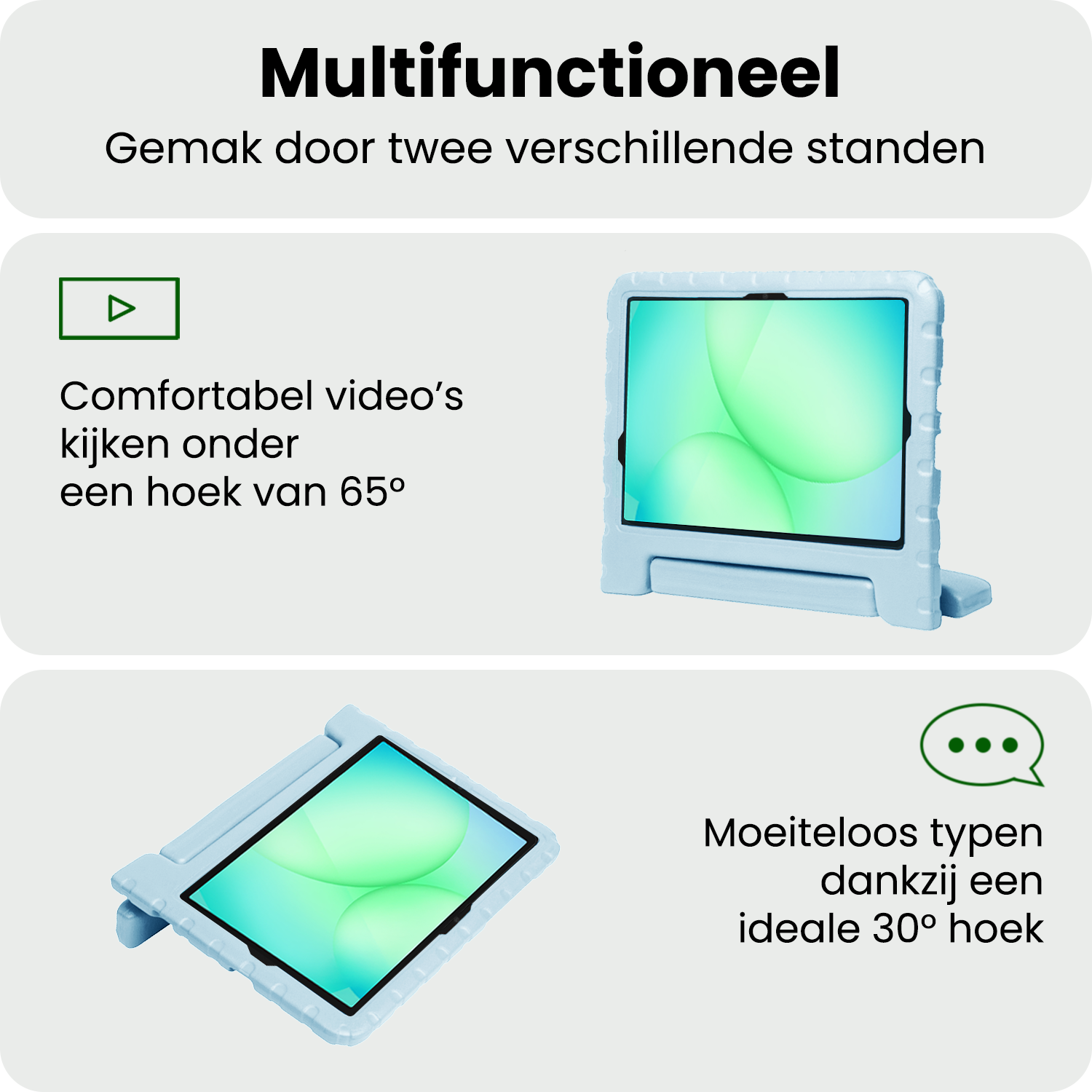 BASEY. BASEY. Samsung Galaxy Tab A9 Plus Kinderhoes Met Screenprotector - Sky