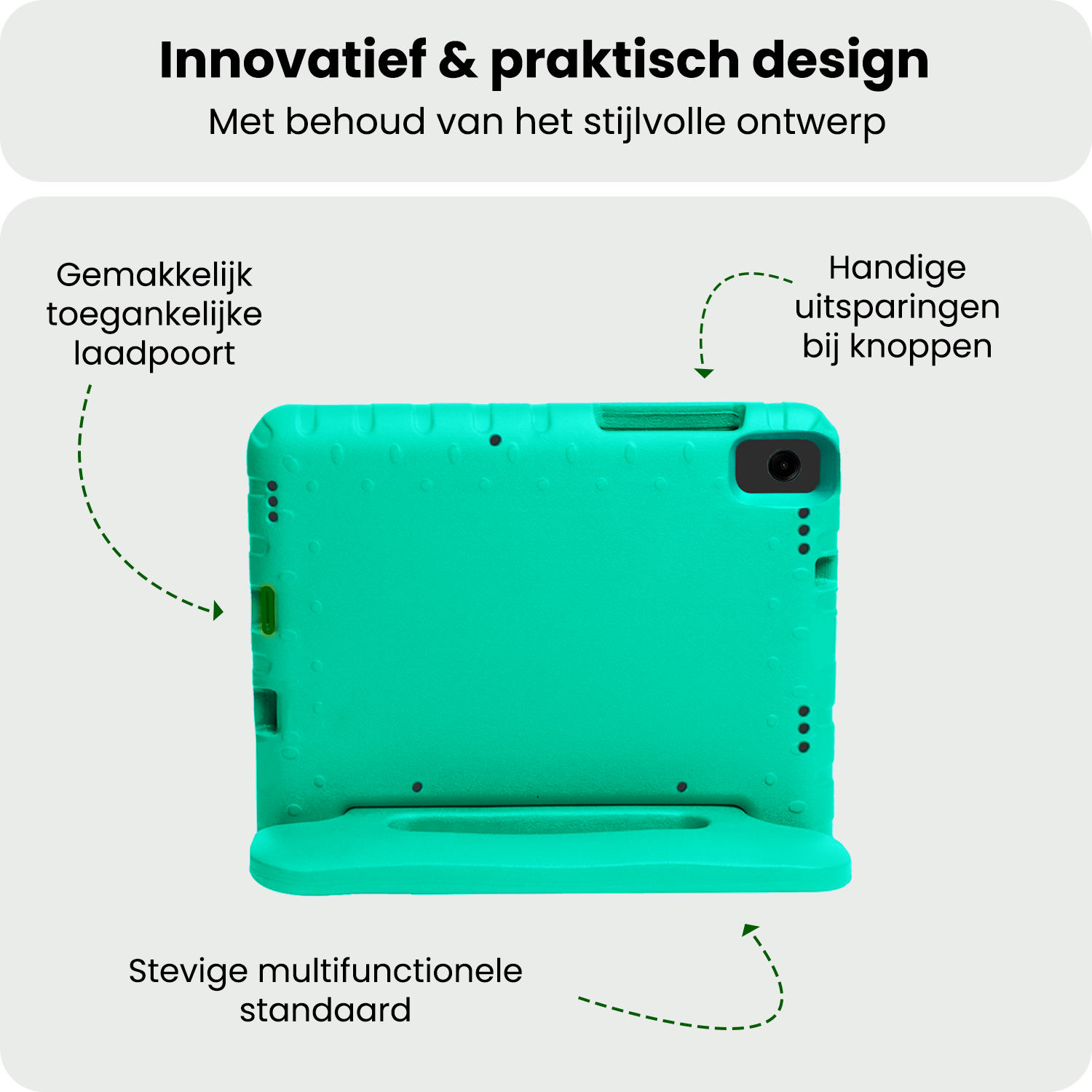 BASEY. BASEY. Samsung Galaxy Tab A9 Plus Kinderhoes Met Screenprotector - Turquoise