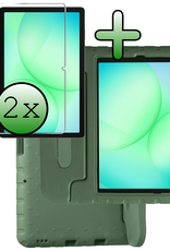 BASEY. BASEY. Samsung Galaxy Tab A9 Plus Kinderhoes Met 2x Screenprotector - Donkergroen