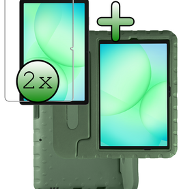 BASEY. BASEY. Samsung Galaxy Tab A9 Plus / A11 Plus Kinderhoes Met 2x Screenprotector - Donkergroen