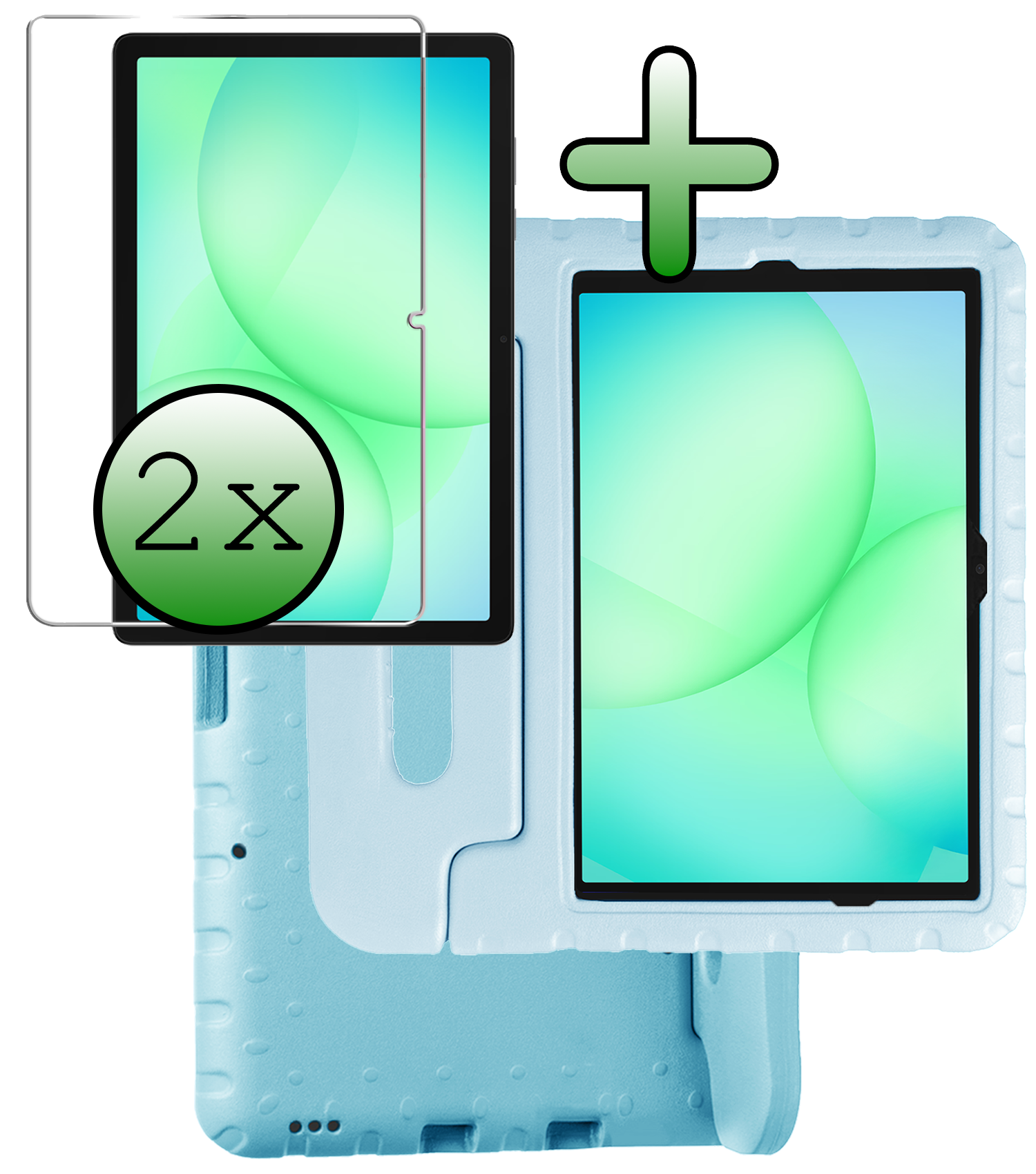 BASEY. BASEY. Samsung Galaxy Tab A9 Plus Kinderhoes Met 2x Screenprotector - Sky