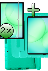 BASEY. BASEY. Samsung Galaxy Tab A9 Plus Kinderhoes Met 2x Screenprotector - Turquoise