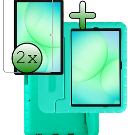 BASEY. BASEY. Samsung Galaxy Tab A9 Plus / A11 Plus Kinderhoes Met 2x Screenprotector - Turquoise