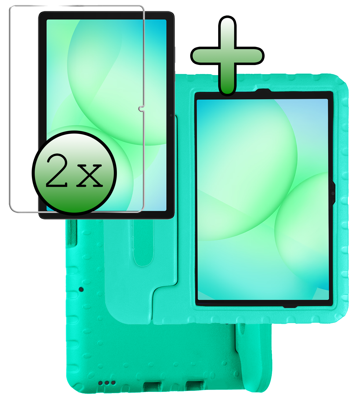 BASEY. BASEY. Samsung Galaxy Tab A9 Plus Kinderhoes Met 2x Screenprotector - Turquoise