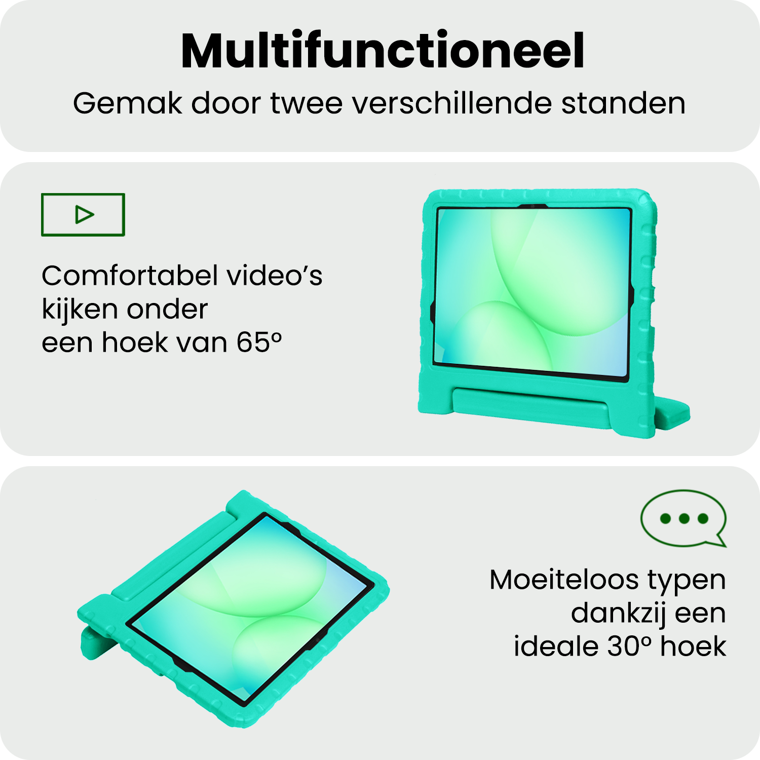 BASEY. BASEY. Samsung Galaxy Tab A9 Plus Kinderhoes Met 2x Screenprotector - Turquoise