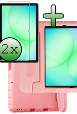 BASEY. BASEY. Samsung Galaxy Tab A9 Plus Kinderhoes Met 2x Screenprotector - Zalm