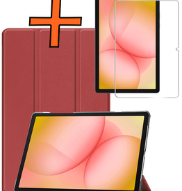 Nomfy Nomfy Samsung Galaxy Tab A11 Plus Hoes Met Screenprotector - Donkerrood