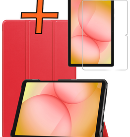 Nomfy Nomfy Samsung Galaxy Tab A11 Plus Hoes Met Screenprotector - Rood