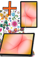 Nomfy Nomfy Samsung Galaxy Tab A11 Plus Hoes Met Screenprotector - Vlinders