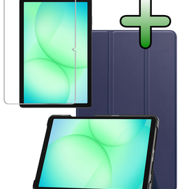 BASEY. BASEY. Samsung Galaxy Tab A9 Plus / A11 Plus Hoes Met Screenprotector - Donkerblauw