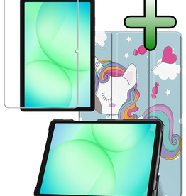 BASEY. BASEY. Samsung Galaxy Tab A9 Plus / A11 Plus Hoes Met Screenprotector - Eenhoorn